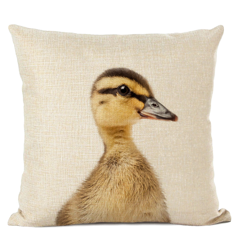 Cute Baby Animals Linen Cushion Covers