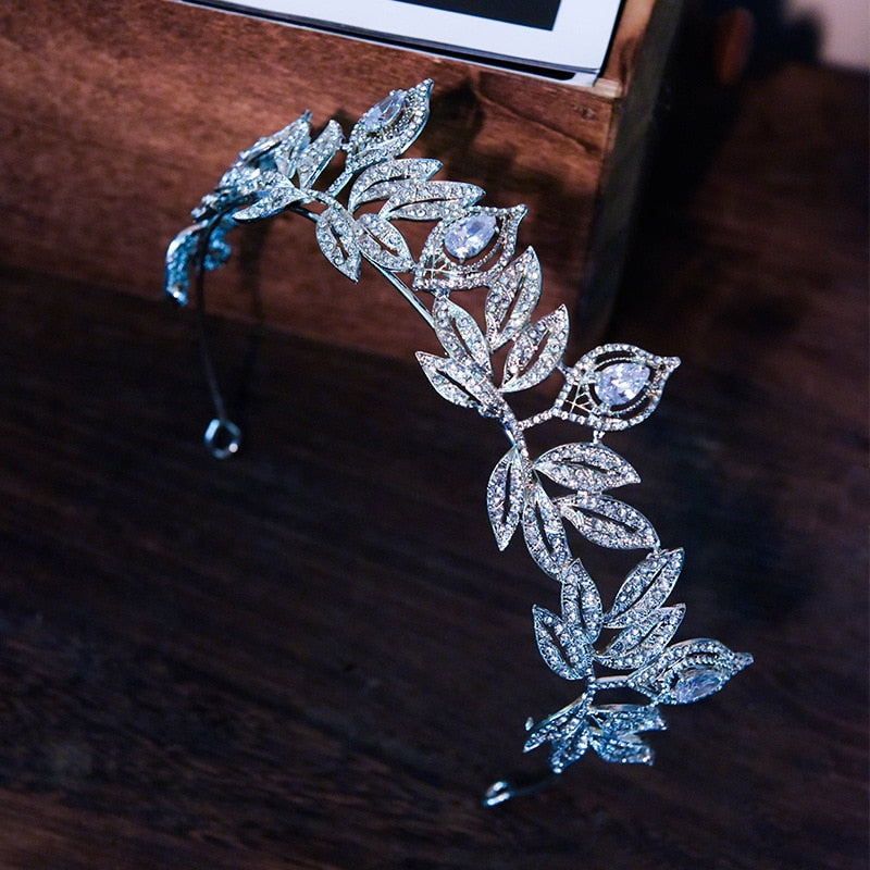 Ginny's Crystal Leaf Crown Bridal Tiara