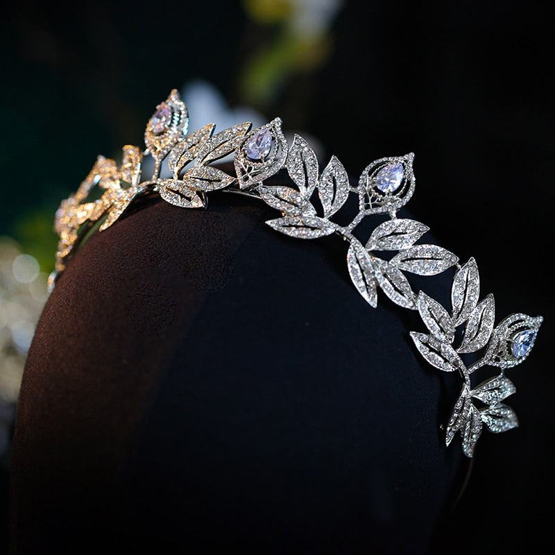 Ginny's Crystal Leaf Crown Bridal Tiara