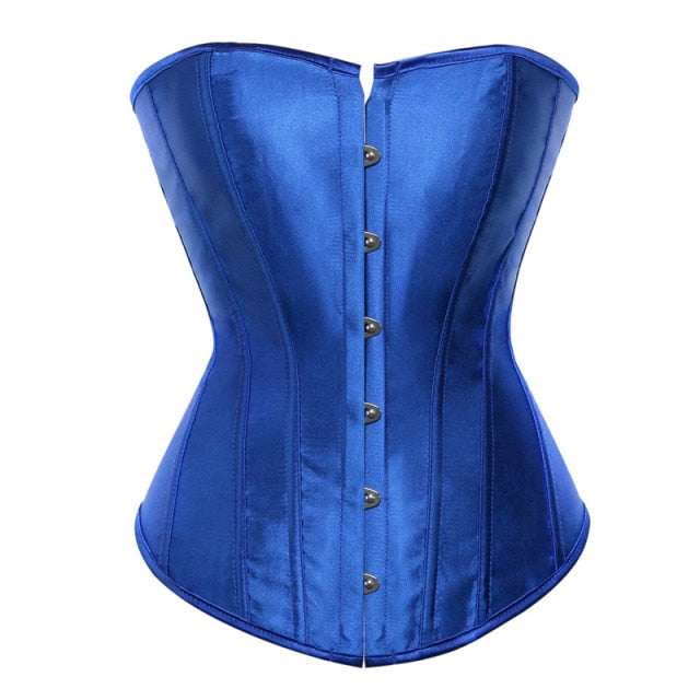Jewel Tones Satin Lace Up Boned Corsets Ten Colours