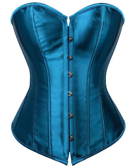 Jewel Tones Satin Lace Up Boned Corsets Ten Colours