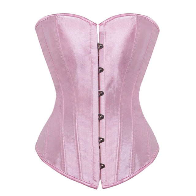 Jewel Tones Satin Lace Up Boned Corsets Ten Colours