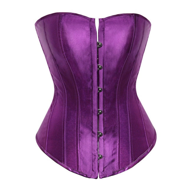 Jewel Tones Satin Lace Up Boned Corsets Ten Colours