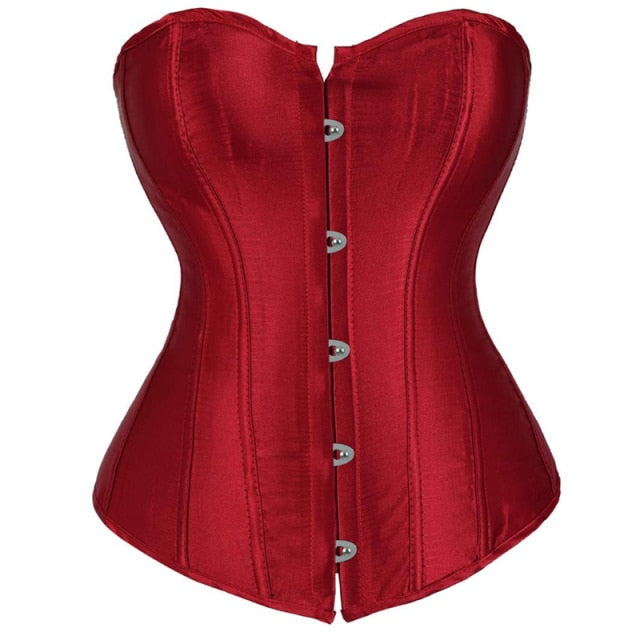 Jewel Tones Satin Lace Up Boned Corsets Ten Colours
