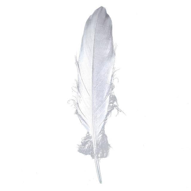 24 Glittery Gold Goose Feathers for Crafts - Woodland Gatherer