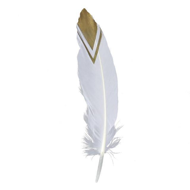 24 Glittery Gold Goose Feathers for Crafts - Woodland Gatherer
