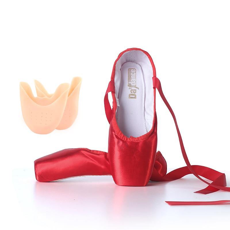 Girls & Womens Red & Pink Ballet Pointe Shoes | Satin Ballerina Ballet Shoes - Woodland Gatherer