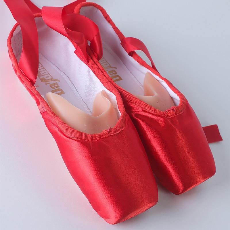 Girls & Womens Red & Pink Ballet Pointe Shoes | Satin Ballerina Ballet Shoes - Woodland Gatherer