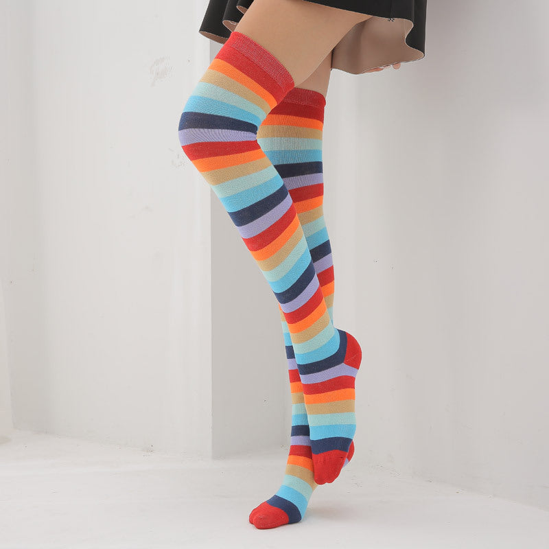 Rainbow Stripes Long Socks