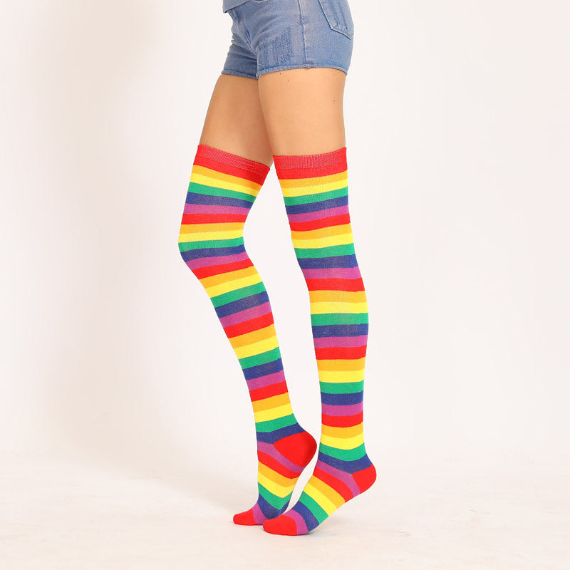 Rainbow Stripes Long Socks