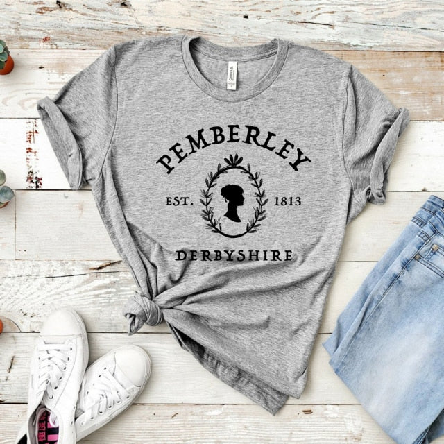 Jane Austen Pride and Prejudice T-Shirt Pemberley Book Lover Tees