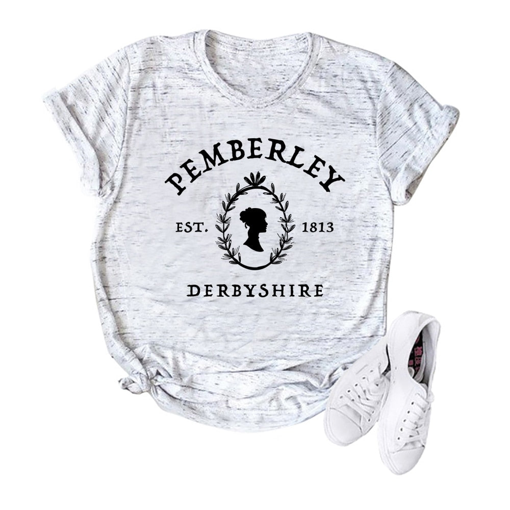 Jane Austen Pride and Prejudice T-Shirt Pemberley Book Lover Tees