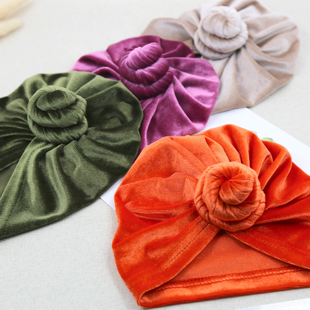 Velour Baby Turban Knot Head Wrap
