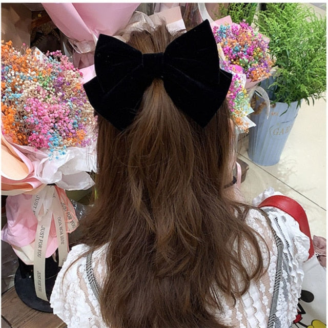 Big Velvet Bow Hairpin