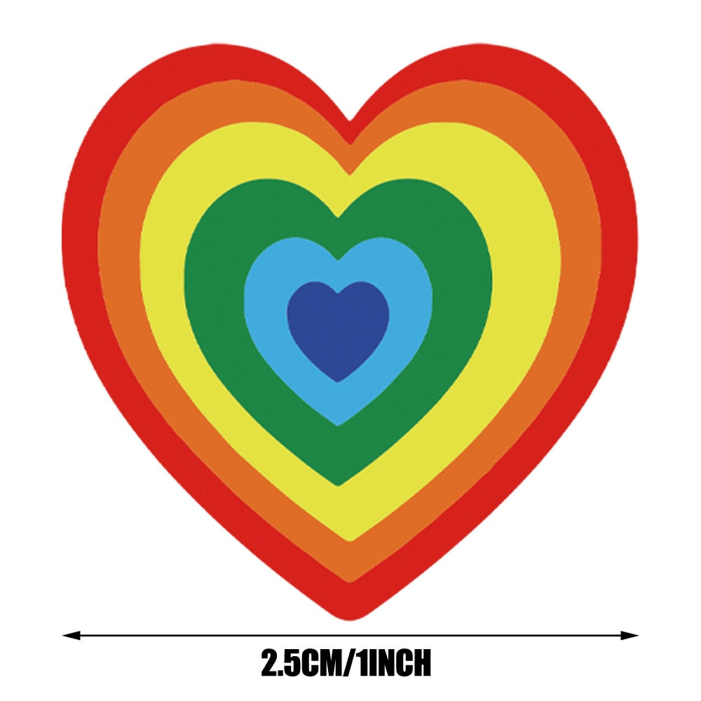 50-500pcs Red Heart Stickers Valentine's Day Paper