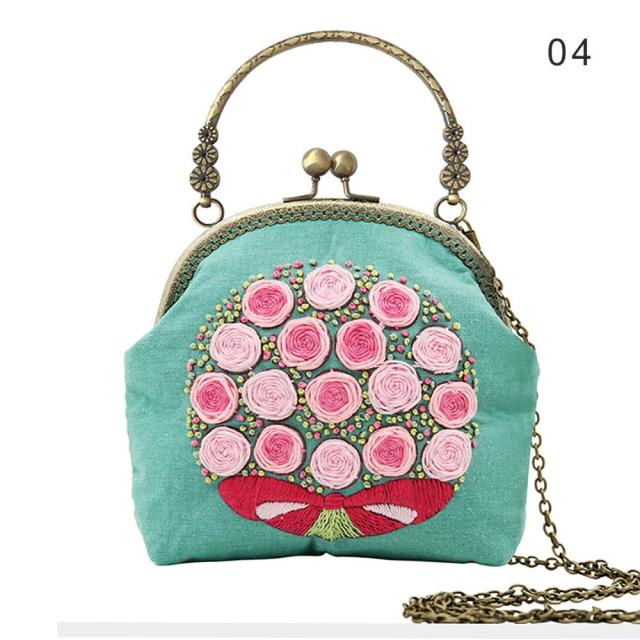 DIY Make Your Own Embroidery Handbag with Handle and Sling Chain