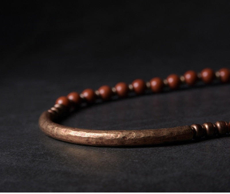 Multi Layer Copper African Grass Jade or Red Jasper Handcrafted Unisex Bracelet