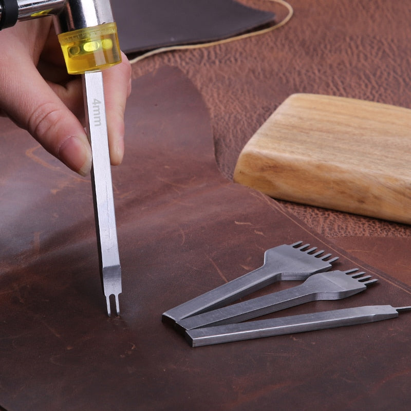 Leather Craft Tools Kit Hand Sewing Stitching Punch Carving Work Saddle Set Accessories DIY Tool Set