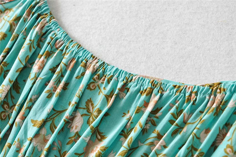 Two Piece Pale Mint Green Boho Wide Leg Pant & Matching Camis Set
