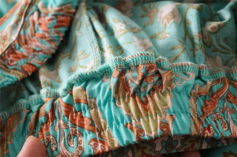 Two Piece Pale Mint Green Boho Wide Leg Pant & Matching Camis Set