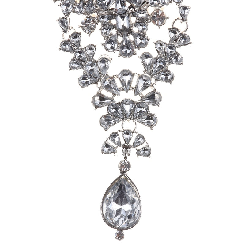 Gatsby Lux Multi Layered Imitation Pearl and Crystal Statement Necklace