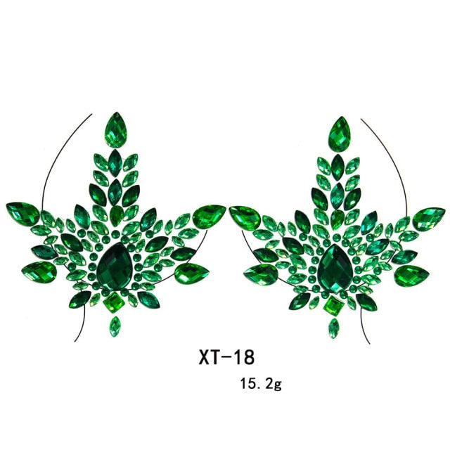 Party Ta-Tahs Chest Crystal Resin Stickers