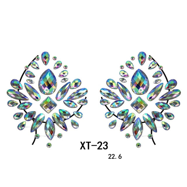 Party Ta-Tahs Chest Crystal Resin Stickers