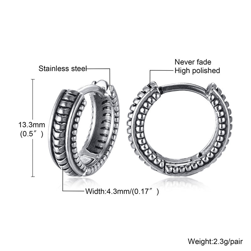 Small Huggie Hoop Earrings Mens Stainless Steel Earrings