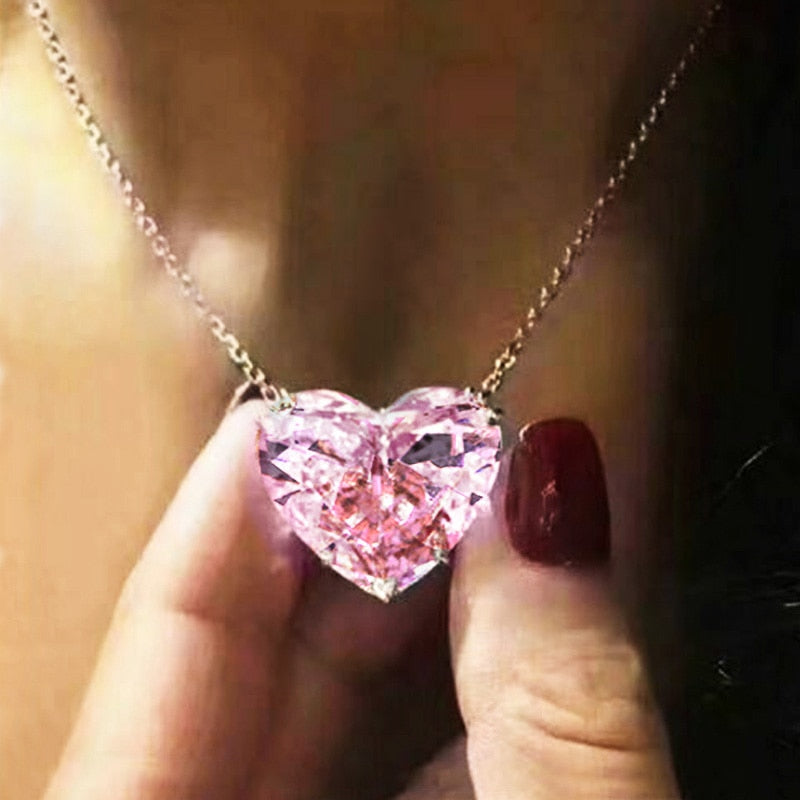 Big Heart Pendant Necklaces Six Colours