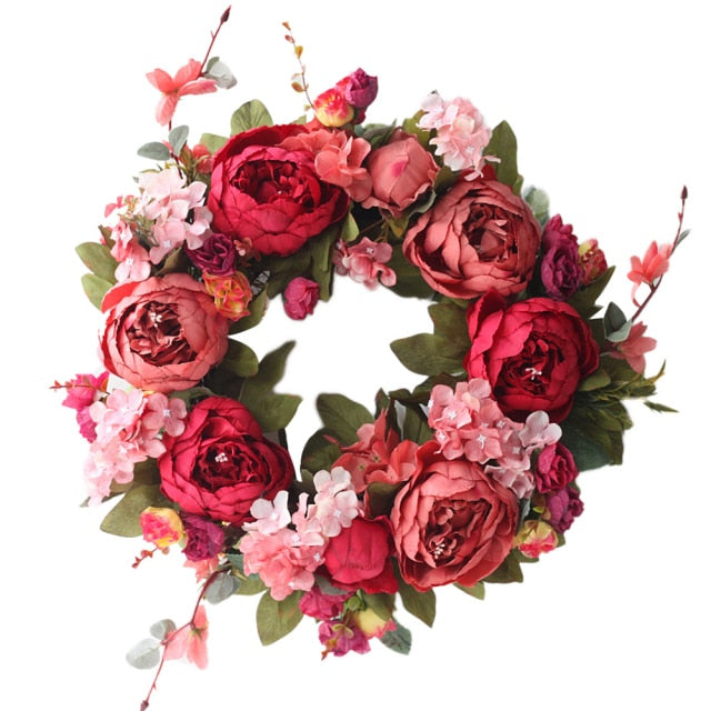 Rose Peony Garlands Artificial Flower Wreaths