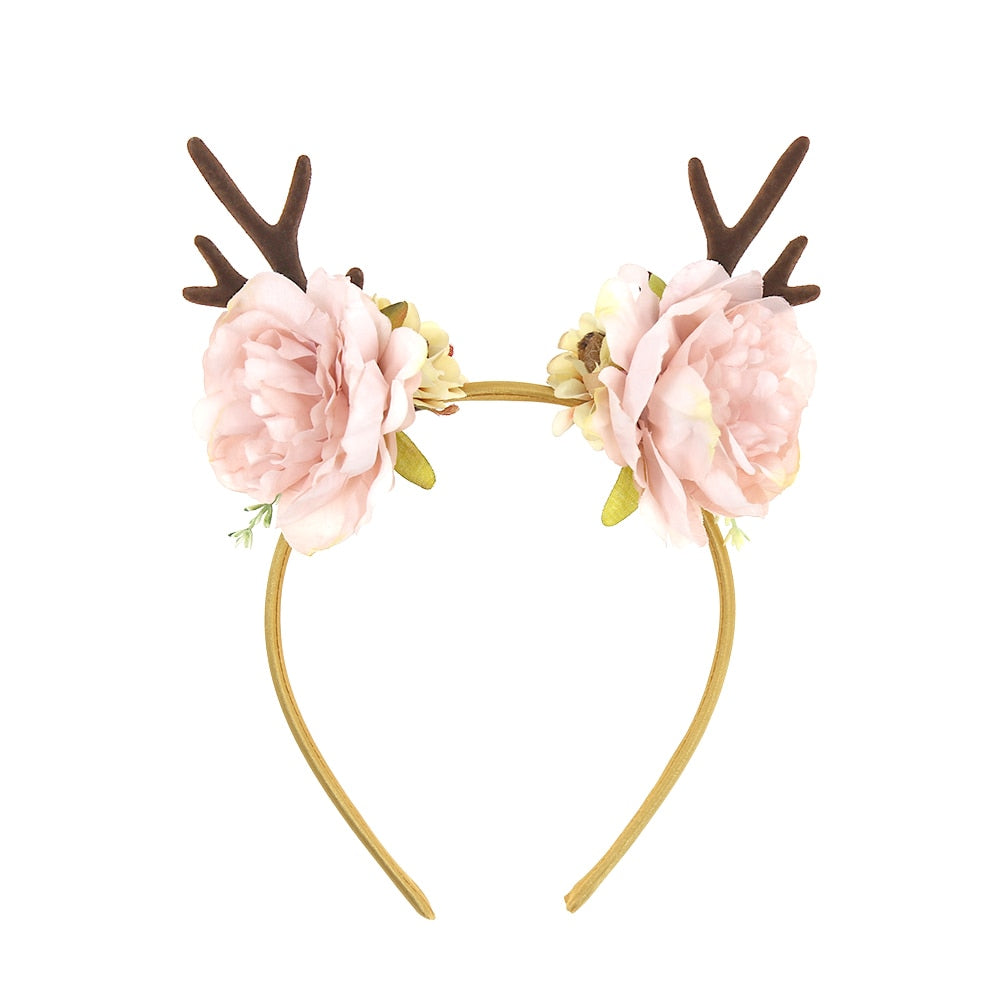 Christmas Reindeer Antler Baby Headbands Newborn Photography Props