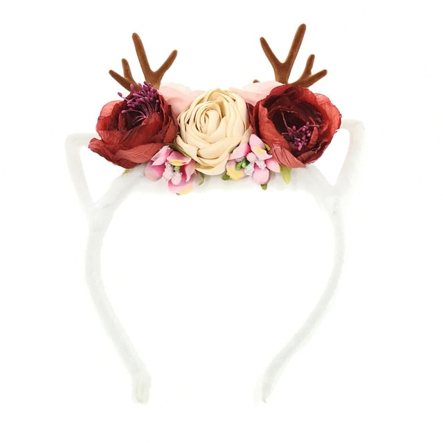 Christmas Reindeer Antler Baby Headbands Newborn Photography Props