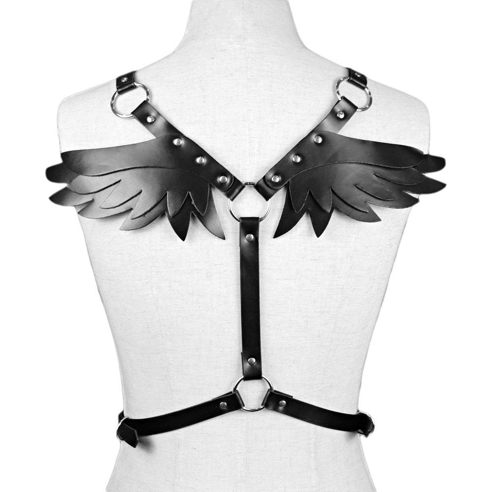 Angel Wing Leather Harness Cage Belts