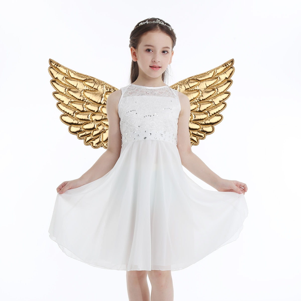 Shiny Metallic Angel Wings