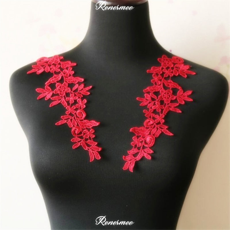 5Pairs/10pcs Lace Flower Appliqué Trims