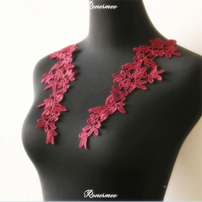 5Pairs/10pcs Lace Flower Appliqué Trims