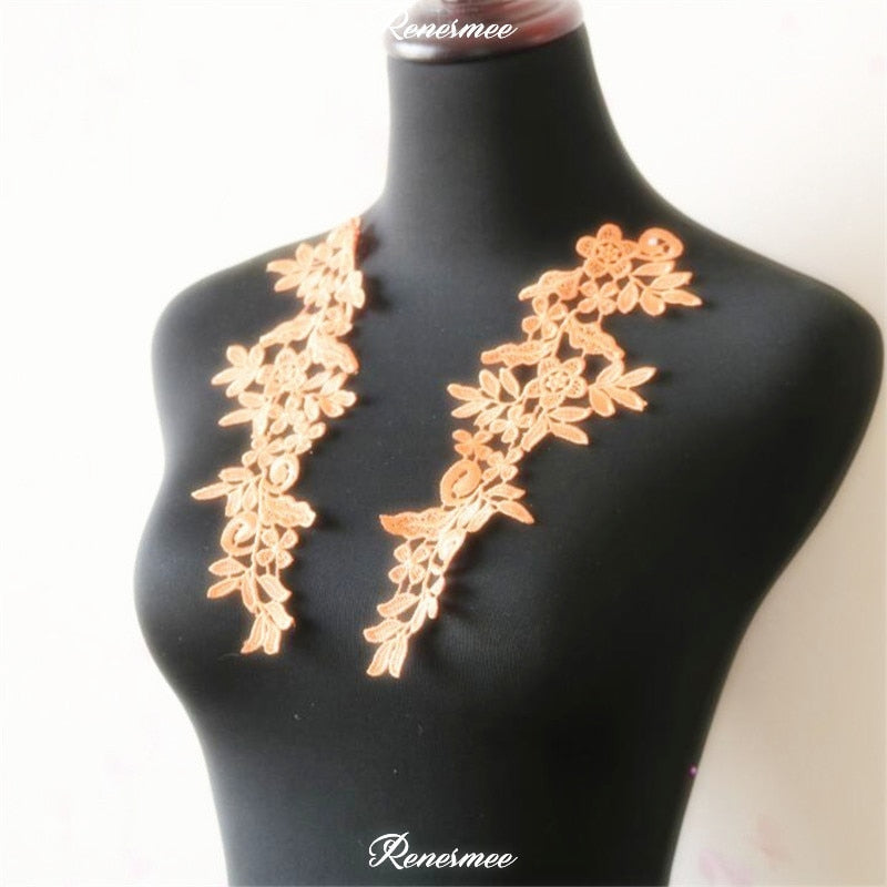 5Pairs/10pcs Lace Flower Appliqué Trims