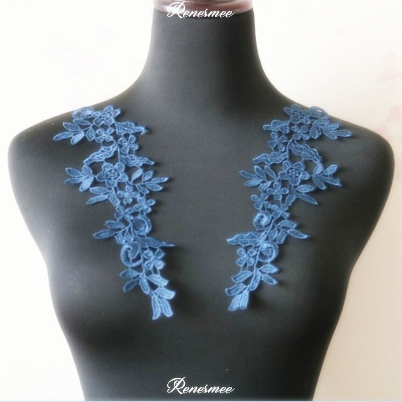 5Pairs/10pcs Lace Flower Appliqué Trims