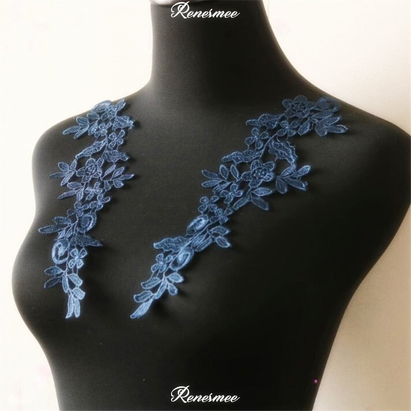 5Pairs/10pcs Lace Flower Appliqué Trims