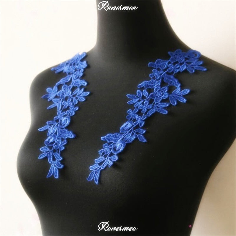 5Pairs/10pcs Lace Flower Appliqué Trims