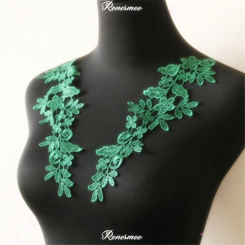 5Pairs/10pcs Lace Flower Appliqué Trims
