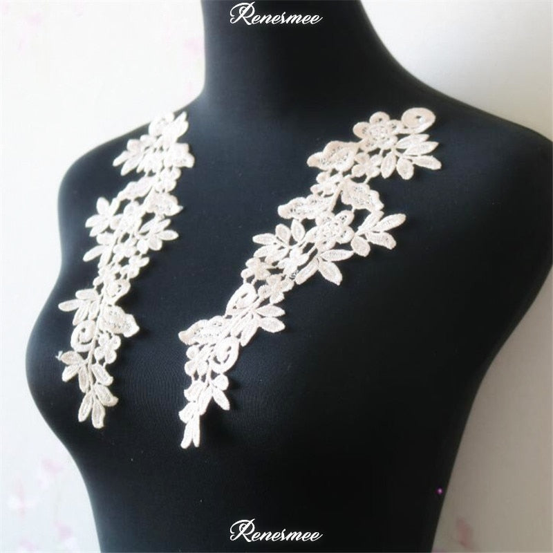 5Pairs/10pcs Lace Flower Appliqué Trims