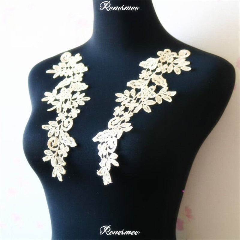 5Pairs/10pcs Lace Flower Appliqué Trims