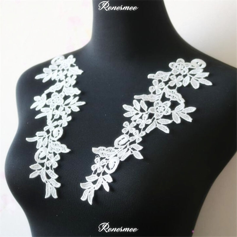 5Pairs/10pcs Lace Flower Appliqué Trims