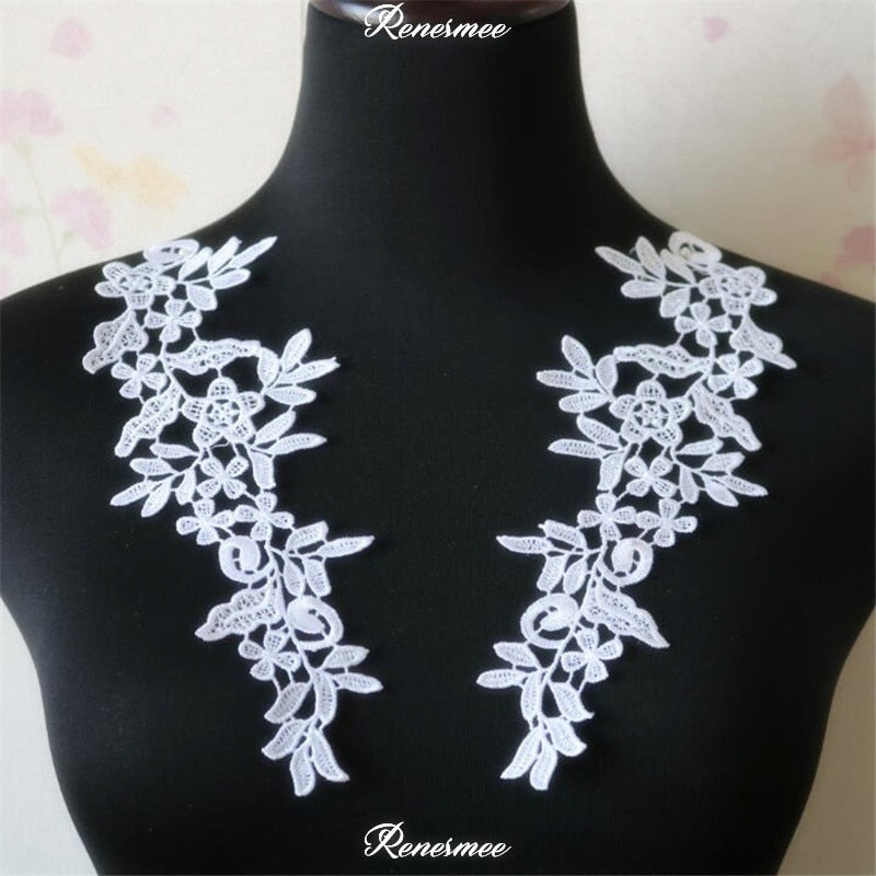 5Pairs/10pcs Lace Flower Appliqué Trims