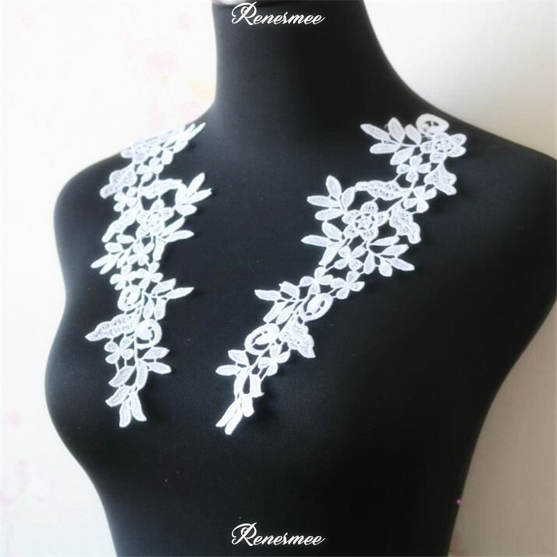5Pairs/10pcs Lace Flower Appliqué Trims