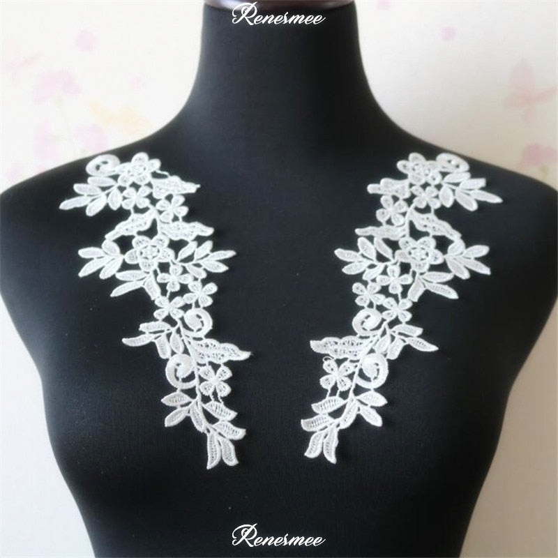 5Pairs/10pcs Lace Flower Appliqué Trims