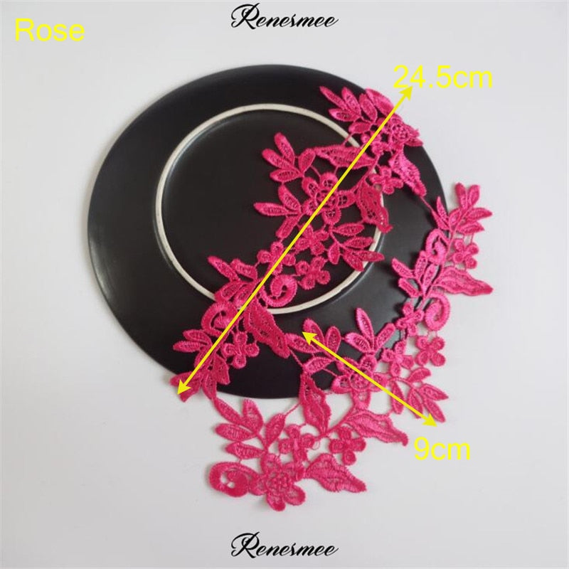5Pairs/10pcs Lace Flower Appliqué Trims