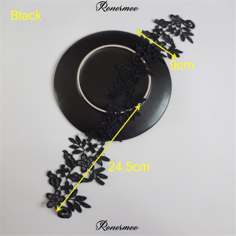 5Pairs/10pcs Lace Flower Appliqué Trims