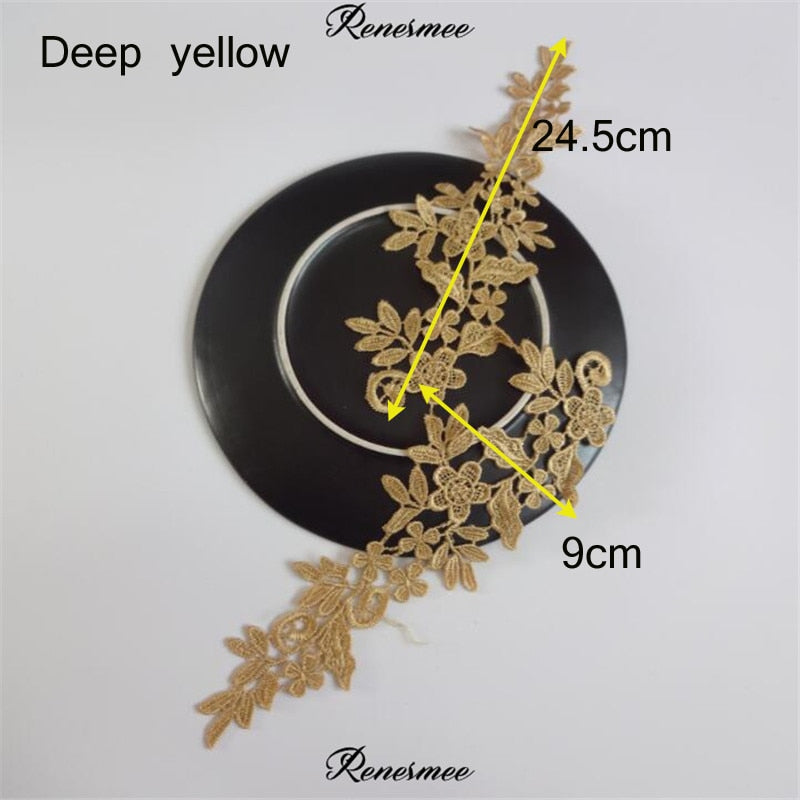 5Pairs/10pcs Lace Flower Appliqué Trims